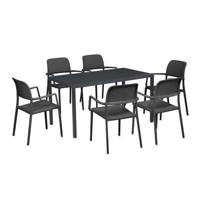 Nardi Cube 140 cm Table Bora Armchair Outdoor Dining Setting
