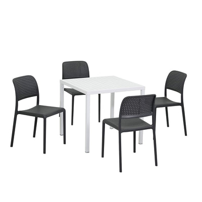Nardi Cube 80 cm Table Bora Armless Chair Outdoor Dining Setting