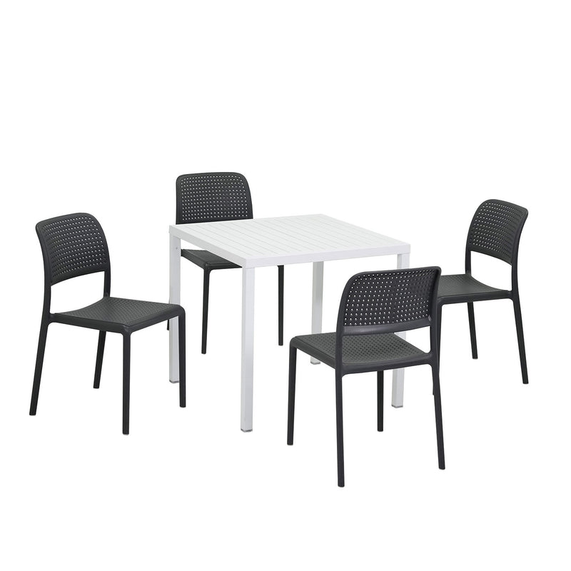Nardi Cube 80 cm Table Bora Armless Chair Outdoor Dining Setting