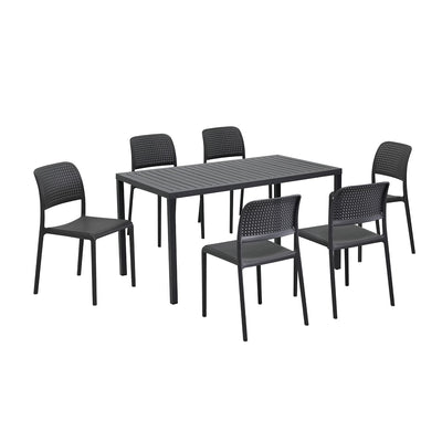 Nardi Cube 140 cm Table Bora Armless Chair Outdoor Dining Setting