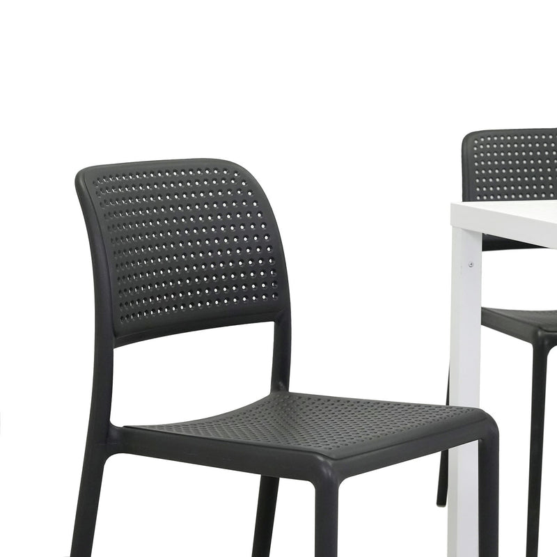 Nardi Cube 80 cm Table Bora Armless Chair Outdoor Dining Setting