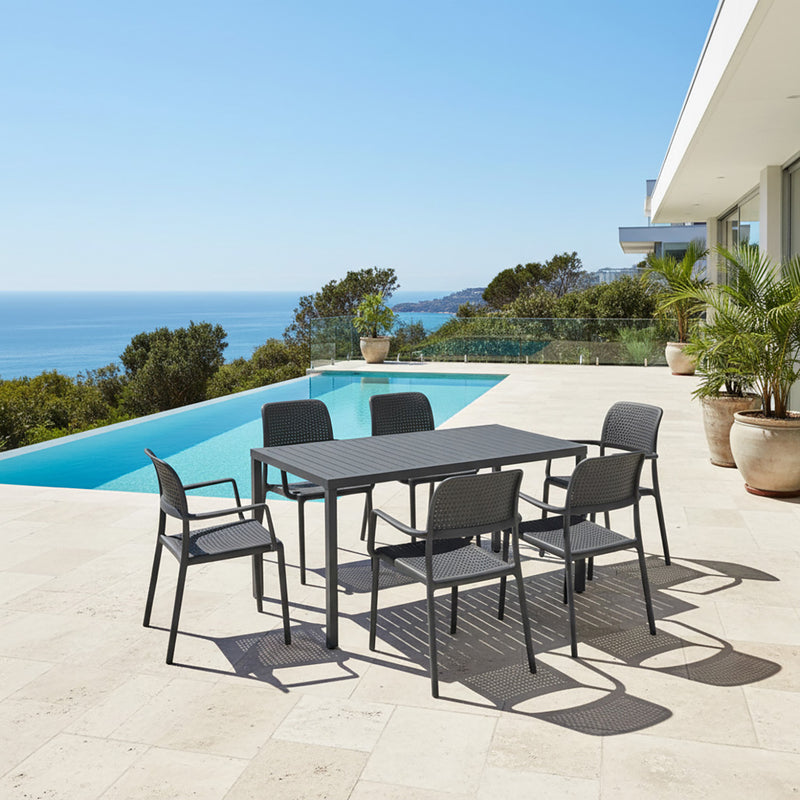 Nardi Cube 140 cm Table Bora Armchair Outdoor Dining Setting