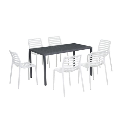 Nardi Cube 140 cm Table Doga Armless Outdoor Dining Setting