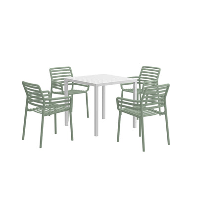 Nardi Cube 80 cm Table Doga Armchair Outdoor Dining Setting