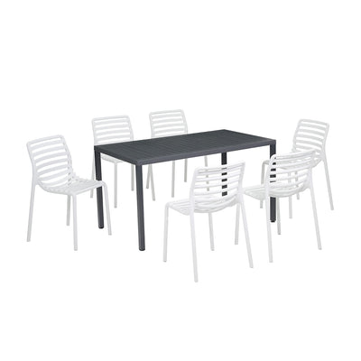 Nardi Cube 140 cm Table Doga Armless Outdoor Dining Setting
