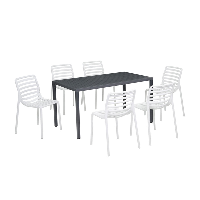 Nardi Cube 140 cm Table Doga Armless Outdoor Dining Setting
