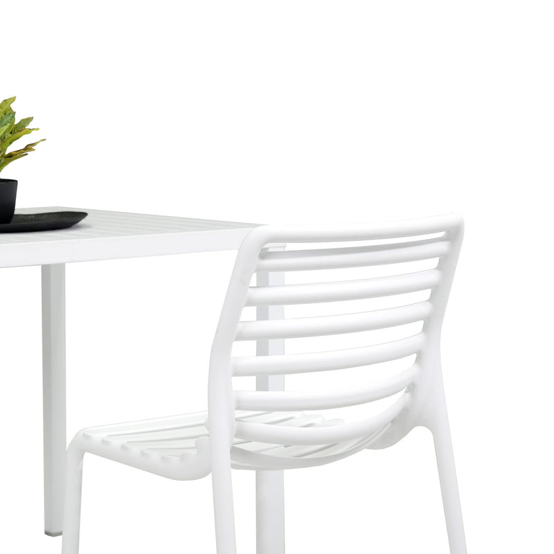 Nardi Cube 80 cm Table Doga Armless Outdoor Dining Setting