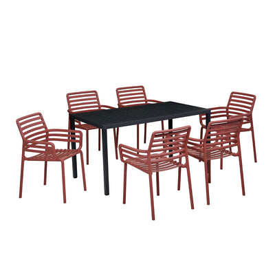 Nardi Cube 140 cm Table Doga Armchair Outdoor Dining Setting