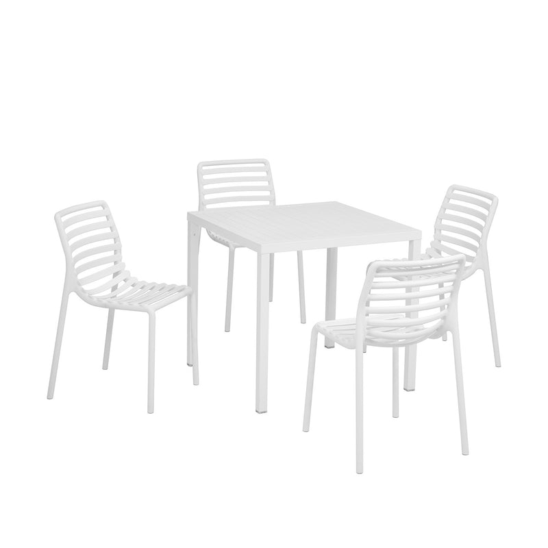 Nardi Cube 80 cm Table Doga Armless Outdoor Dining Setting