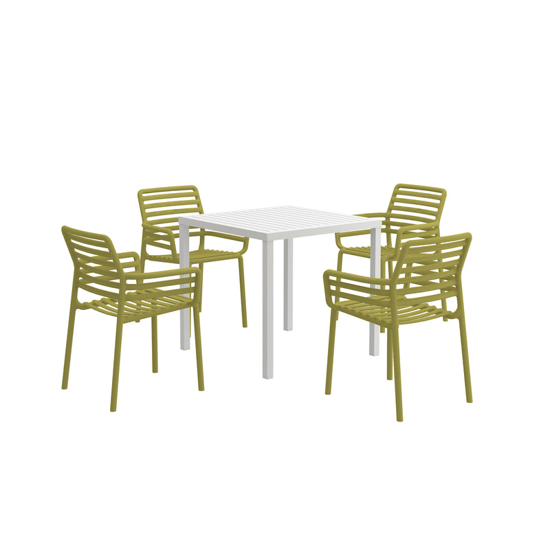 Nardi Cube 80 cm Table Doga Armchair Outdoor Dining Setting
