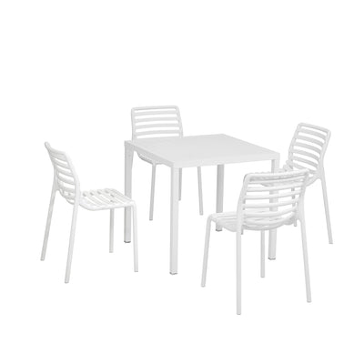 Nardi Cube 80 cm Table Doga Armless Outdoor Dining Setting