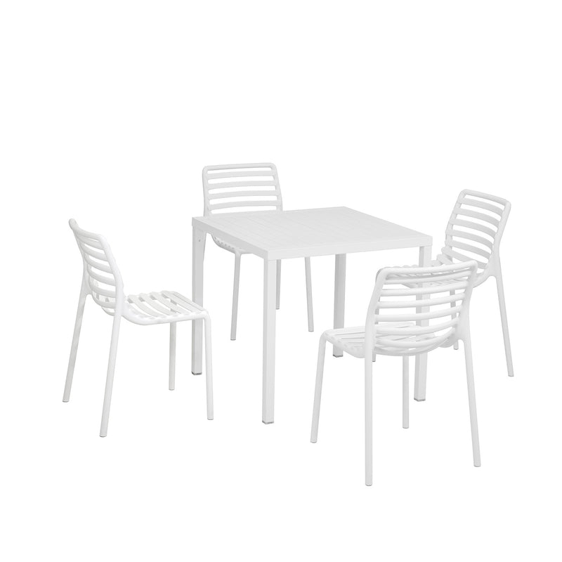 Nardi Cube 80 cm Table Doga Armless Outdoor Dining Setting