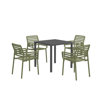 Nardi Cube 80 cm Table Doga Armchair Outdoor Dining Setting