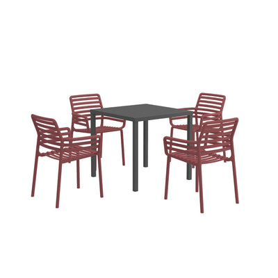 Nardi Cube 80 cm Table Doga Armchair Outdoor Dining Setting