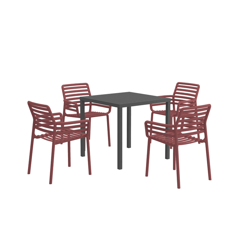 Nardi Cube 80 cm Table Doga Armchair Outdoor Dining Setting