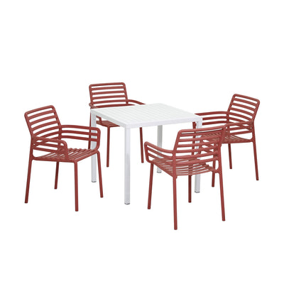 Nardi Cube 80 cm Table Doga Armchair Outdoor Dining Setting
