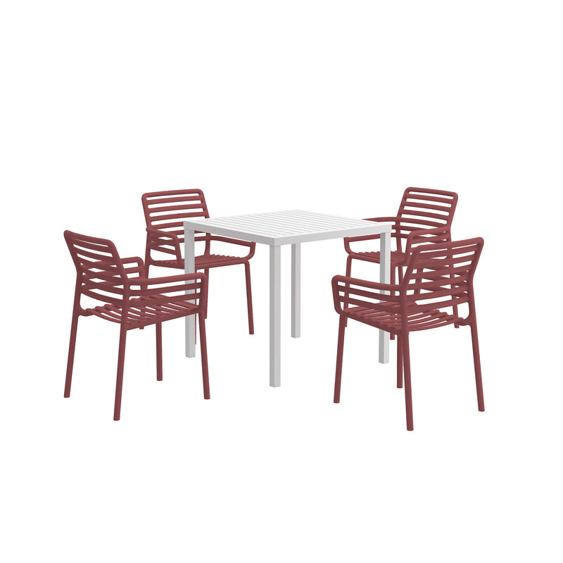 Nardi Cube 80 cm Table Doga Armchair Outdoor Dining Setting