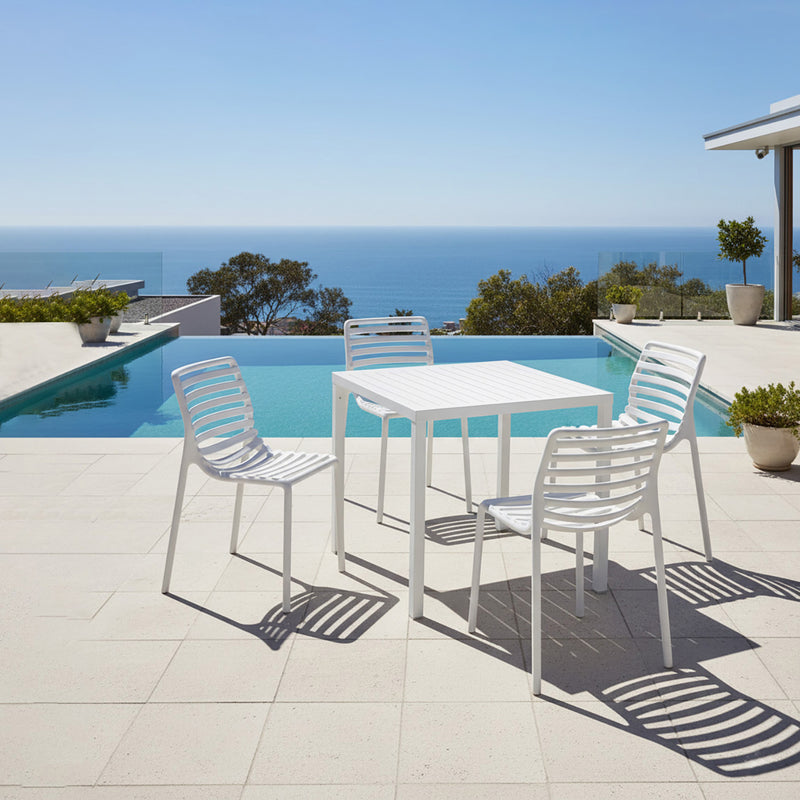 Nardi Cube 80 cm Table Doga Armless Outdoor Dining Setting