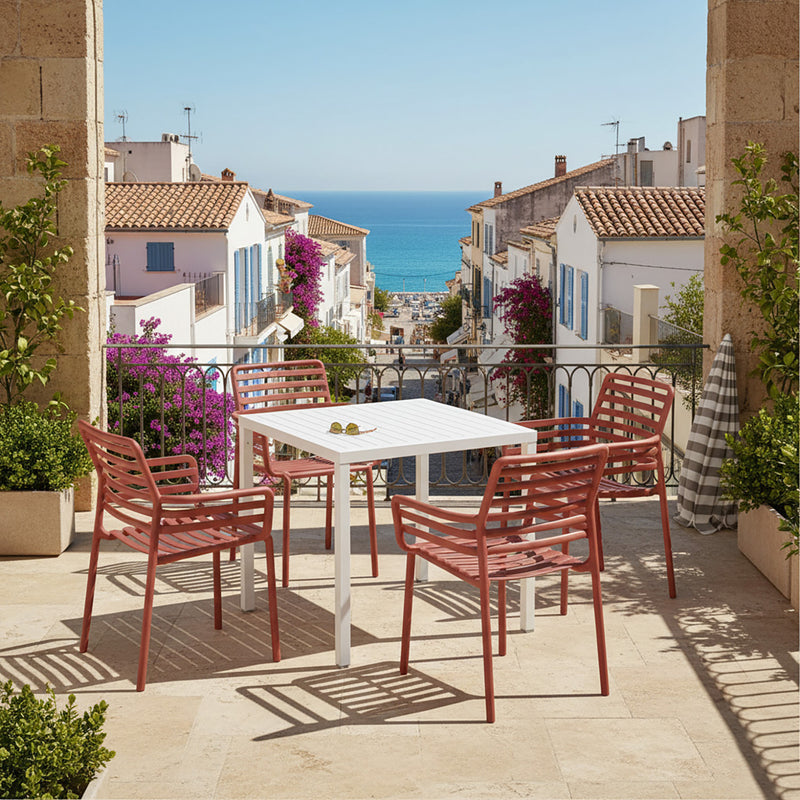 Nardi Cube 80 cm Table Doga Armchair Outdoor Dining Setting