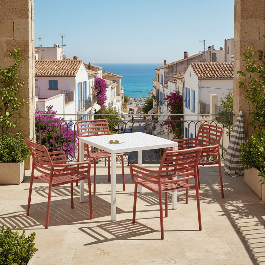 Nardi Cube 80 cm Table Doga Armchair Outdoor Dining Setting