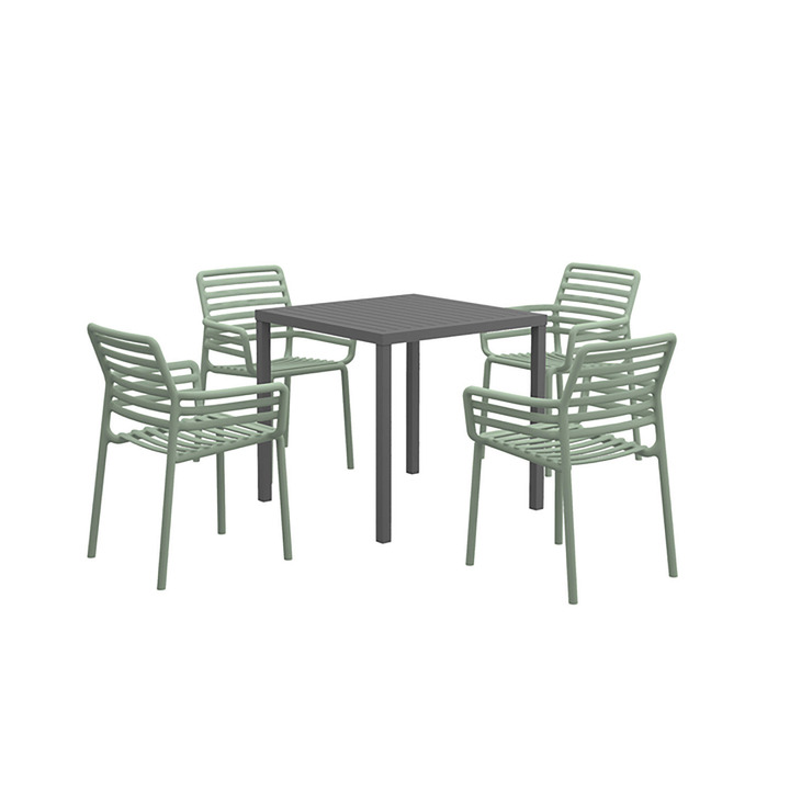Nardi Cube 80 cm Table Doga Armchair Outdoor Dining Setting