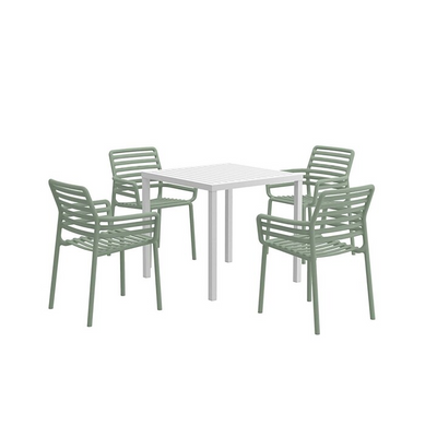 Nardi Cube 80 cm Table Doga Armchair Outdoor Dining Setting