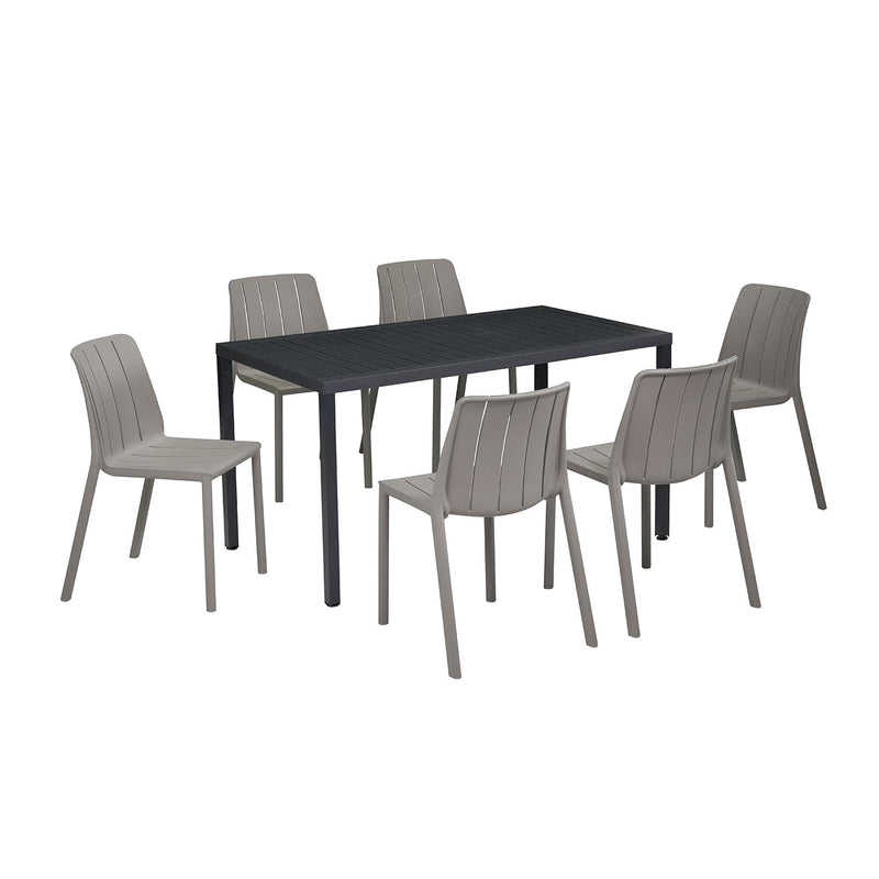 Nardi Cube 140 cm Table Tiberina Armless Chair Outdoor Dining Setting