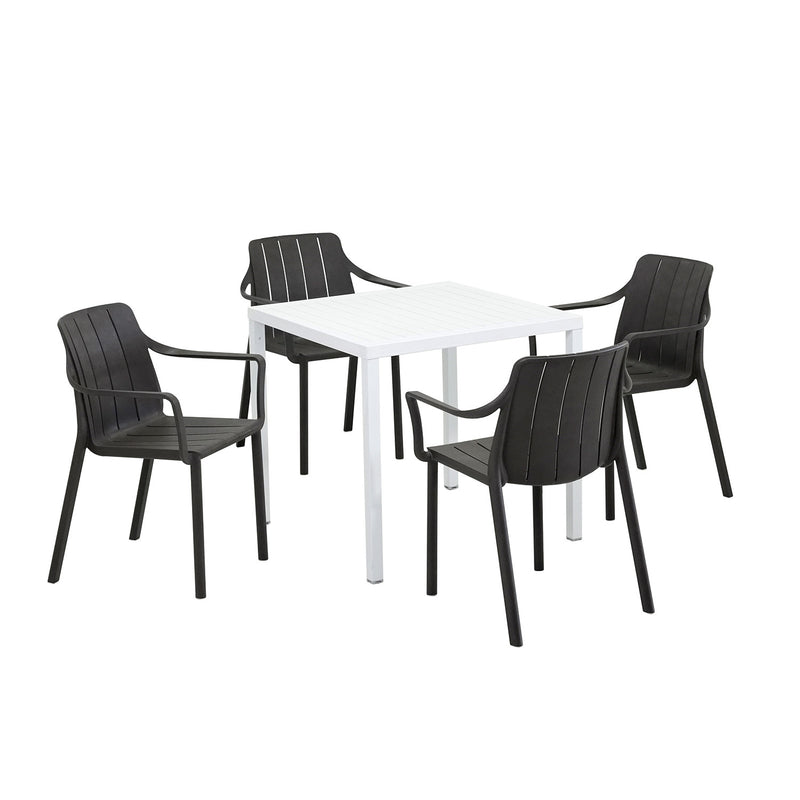 Nardi Cube 80 cm Table Tiberina Armchair Outdoor Dining Setting