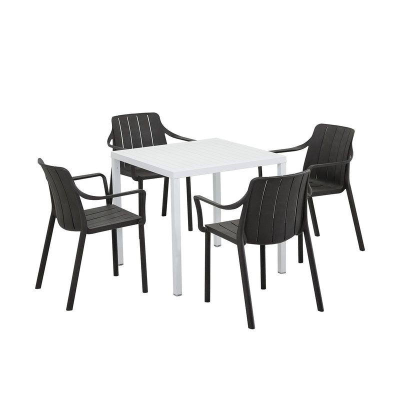 Nardi Cube 80 cm Table Tiberina Armchair Outdoor Dining Setting
