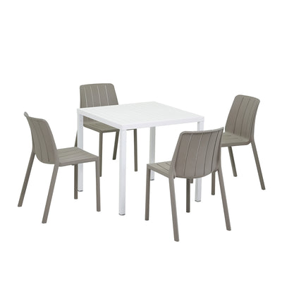 Nardi Cube 80 cm Table Tiberina Armless Chair Outdoor Dining Setting