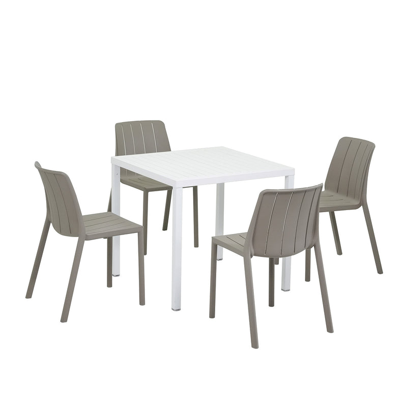 Nardi Cube 80 cm Table Tiberina Armless Chair Outdoor Dining Setting