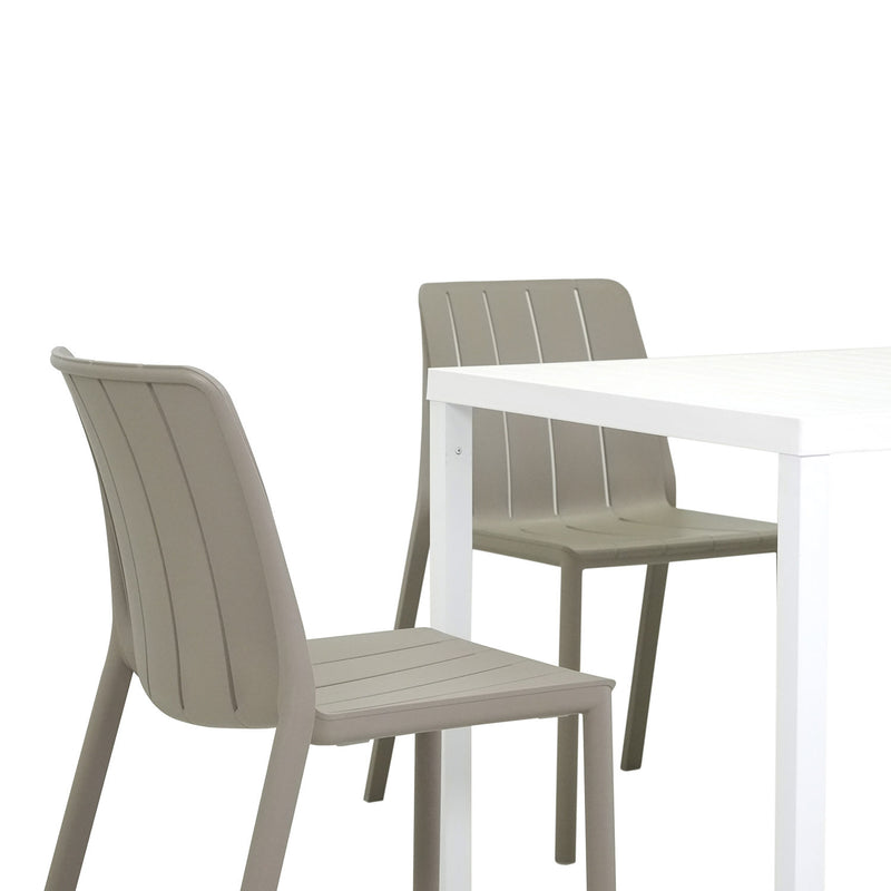 Nardi Cube 80 cm Table Tiberina Armless Chair Outdoor Dining Setting