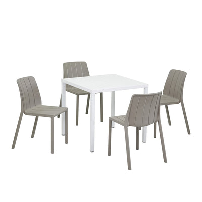 Nardi Cube 80 cm Table Tiberina Armless Chair Outdoor Dining Setting