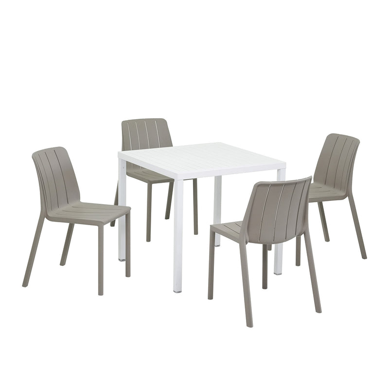 Nardi Cube 80 cm Table Tiberina Armless Chair Outdoor Dining Setting