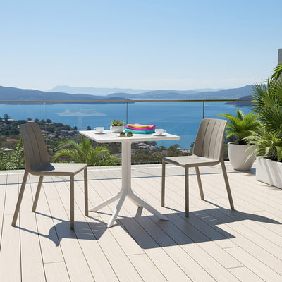 Nardi Clip Table Tiberina Armless Chair Outdoor Dining Setting