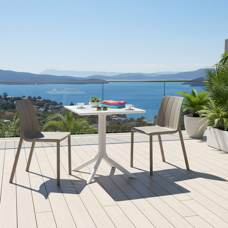 Nardi Clip Table Tiberina Armless Chair Outdoor Dining Setting