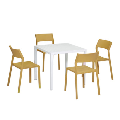 Nardi Cube 80 cm Table Trill Armless Chair Outdoor Dining Setting