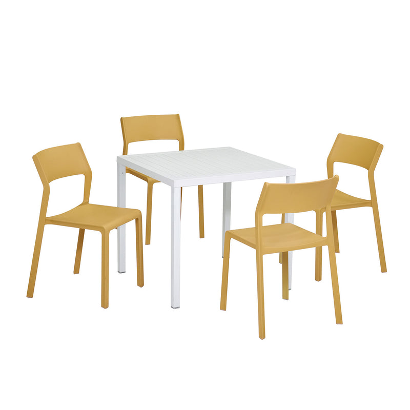 Nardi Cube 80 cm Table Trill Armless Chair Outdoor Dining Setting