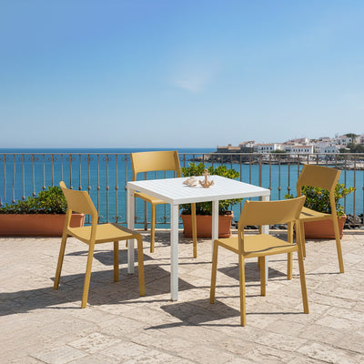 Nardi Cube 80 cm Table Trill Armless Chair Outdoor Dining Setting