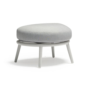 Light-grey rope 'Chelsea' ottoman, perfect for enhancing outdoor living, displayed on a plain white background, viewed from a front angle.