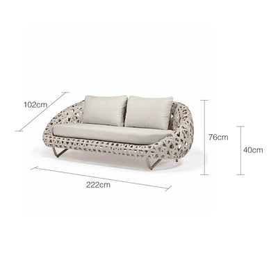 Rhodes 2 Seater Outdoor Wicker Lounge