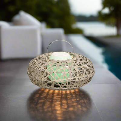 Rhodes Outdoor Wicker Lantern