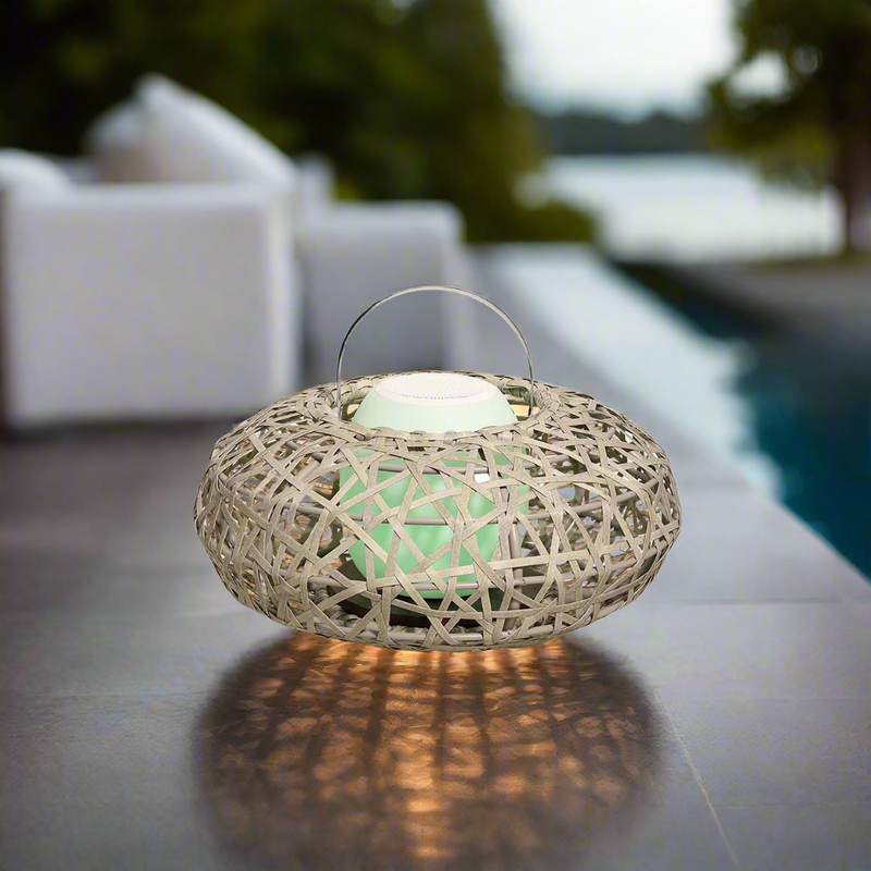 Rhodes Outdoor Wicker Lantern