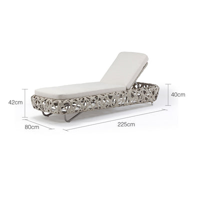 Rhodes Outdoor Wicker Sun Lounger