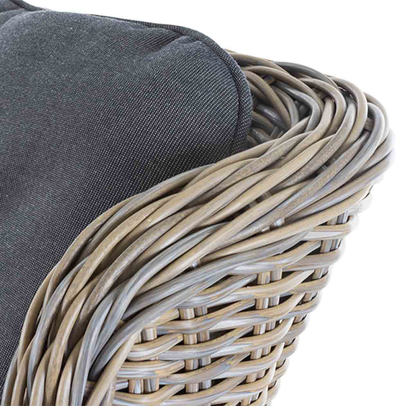 Close-up on the brown wicker design of a &