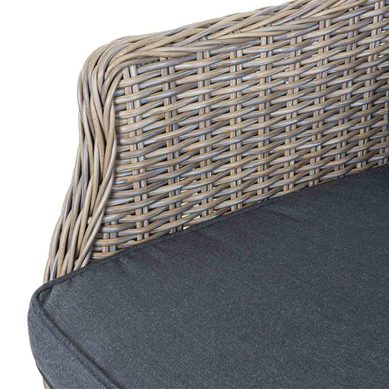 Close-up on the brown wicker design of a &