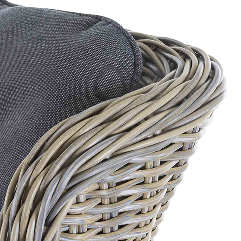 Close-up on the brown wicker design of a &