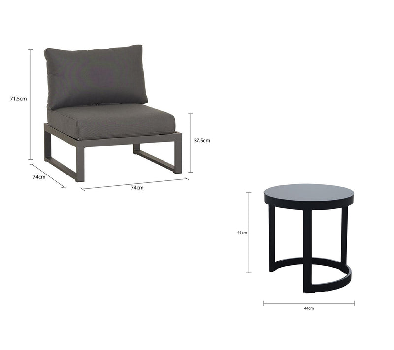 Denver Outdoor Aluminium 3 PCS Balcony Setting