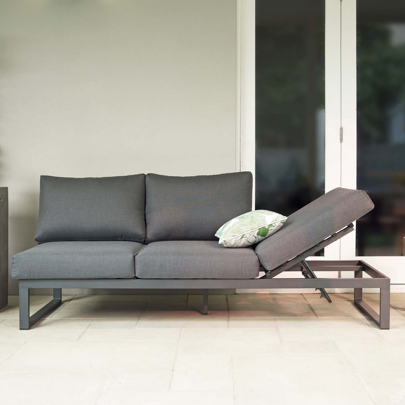 Denver 3 Seater Outdoor Aluminium Lounge With Sunlounger Feature