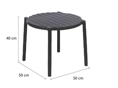 Designer Raffaello Galiotto's Doga Range outdoor furniture set, featuring a concrete table and recyclable resin chairs.